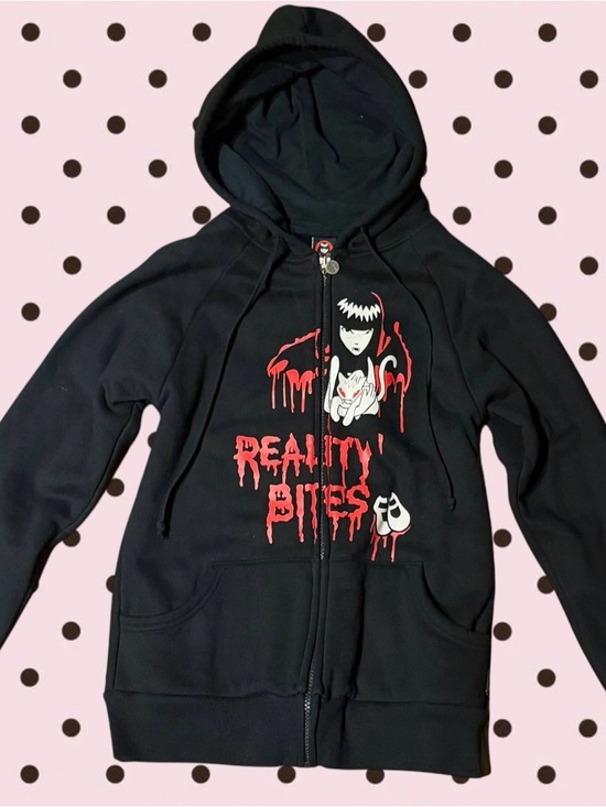 Emily The Strange Jackets & Blazers - Emily the Strange Black Zip Hoodie One of one